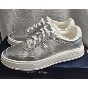 Cole Haan Women's Grandpro Carissa Sneakers Silver Talca/Optic White US 9.5B‎